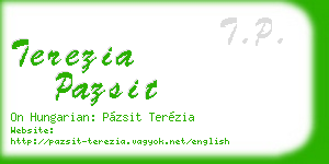 terezia pazsit business card